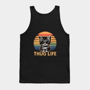 "Sunset Kitty: THUG LIFEStyle" - Cat, Rapper, Gangster Tank Top